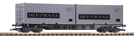 PIKO 37752 - G - Containertragwagen mit 2 Containern Deutrans derDR; Ep. IV